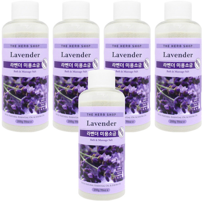 더허브샵 미용 소금 라벤더, 200g, 5개