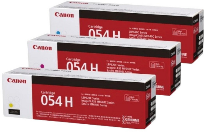 Canon 佳能 原廠高容量三色碳粉匣組 CRG-054H CMY, 藍色 + 紅色 + 黃色, 1組