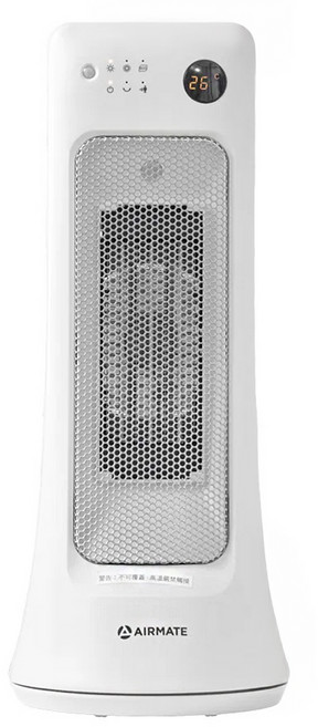 AIRMATE 艾美特 人體感知遙控陶瓷直立電暖器 HP12109R PTC發熱 1200W, 白色