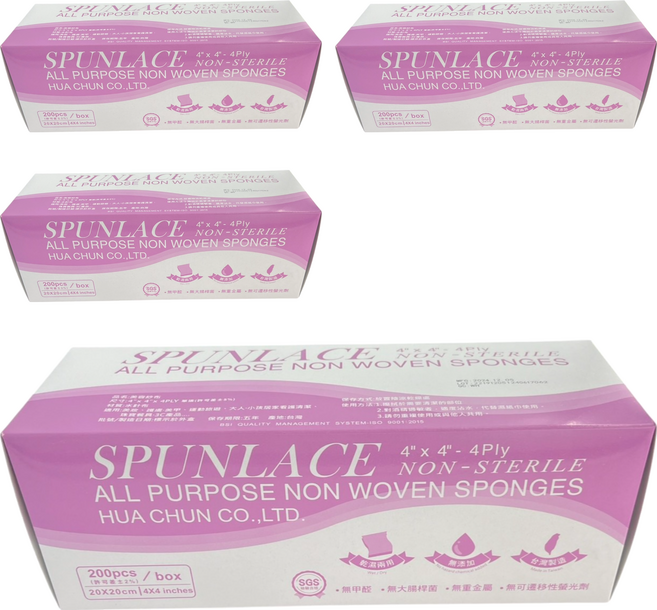 拋棄式紗布巾 網狀 紫盒 50g, 200片, 4盒