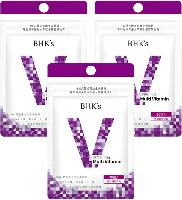 BHK's 綜合維他命, 30顆, 3包