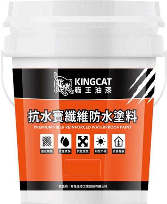 KINGCAT 貓王油漆 抗水寶纖維防水漆 綠色, 3785ml, 1桶