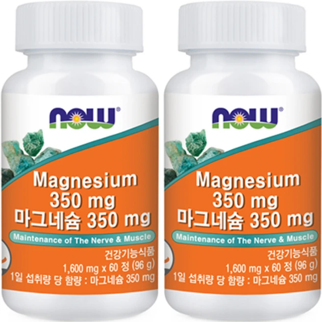 나우푸드 마그네슘 350mg, 60정, 2개 - 쿠팡