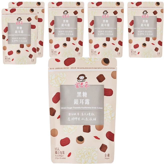 Medolly 蜜思朵 黑糖銀耳露 雪白銀耳 溫火慢熬 桂圓紅棗與嫣紅枸杞交織 輕盈不膩的細緻香甜, 17g, 15包, 6袋