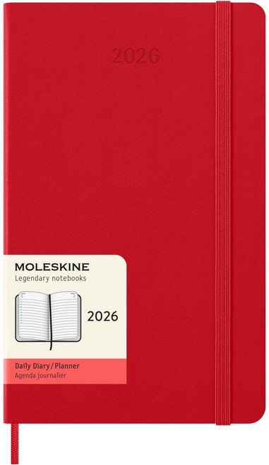 몰스킨 2026년 클래식 데일리 다이어리 12개월 하드커버, 스칼렛레드, 1개