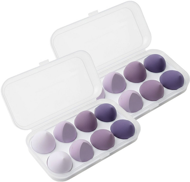 小麥購物 雞蛋盒美妝蛋 Y714 176g 8個, 紫色系, 2盒