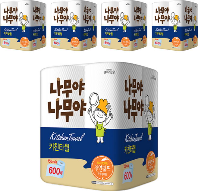 나무야나무야 천연펄프 키친타올, 150매, 20개