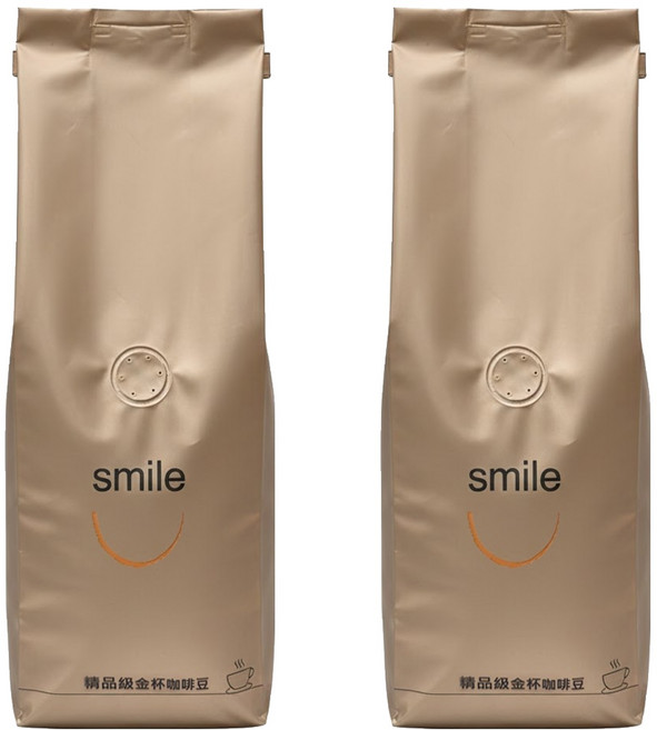 SMILE COFFEE 微笑咖啡 精品級金杯咖啡豆 醇品金杯 深焙, 咖啡豆(無研磨), 450g, 2包