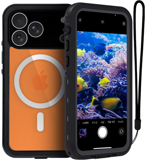 위크나인 노샘 방수케이스 아이폰 17 Pro Max, 블랙, 1개