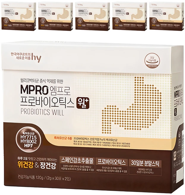 엠프로 프로바이오틱스 윌 플러스 유산균, 120g, 6개 - 쿠팡