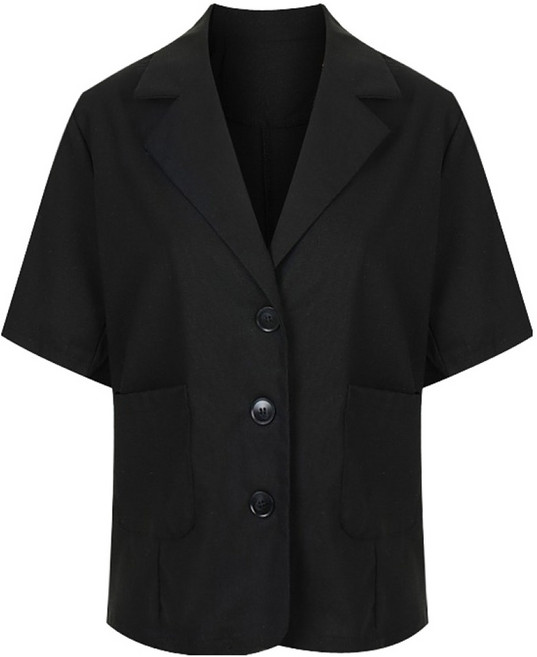 여성용 싱글 카라 반팔 린넨 자켓 V5B-CJK006