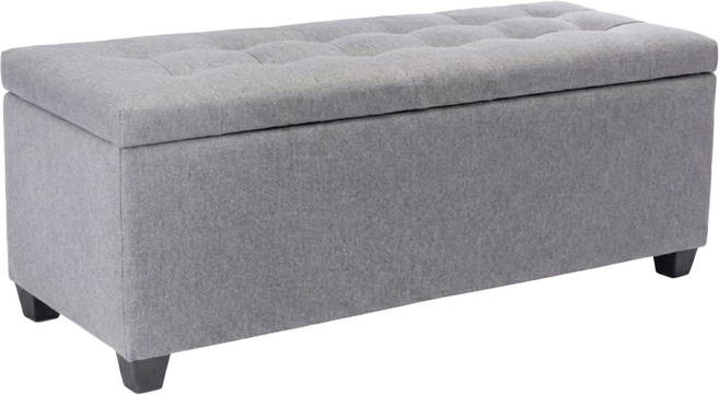 E-home Ved 維德拉扣布面收納長方凳 GSN007A-gry 118 x 46 x 46cm, 1個, 灰色