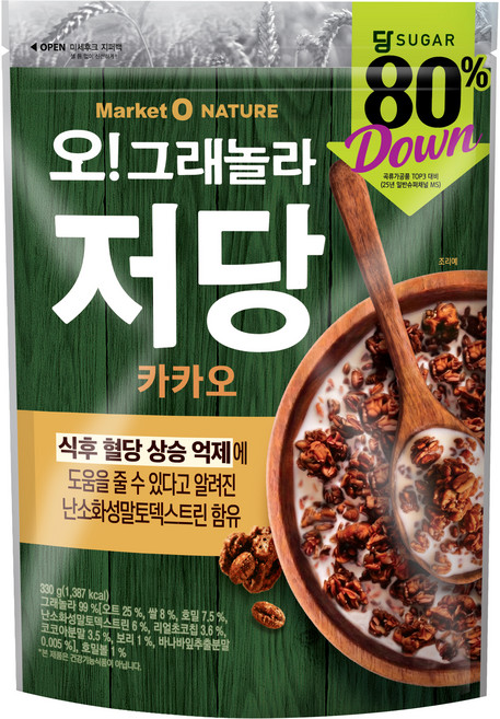 오그래놀라 오리온 저당 카카오 시리얼, 1개, 330g