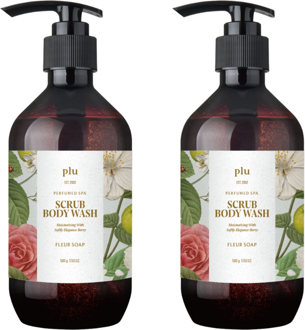 플루 퍼퓸드 스파 스크럽 바디워시 플뢰르 솝, 2개, 500g