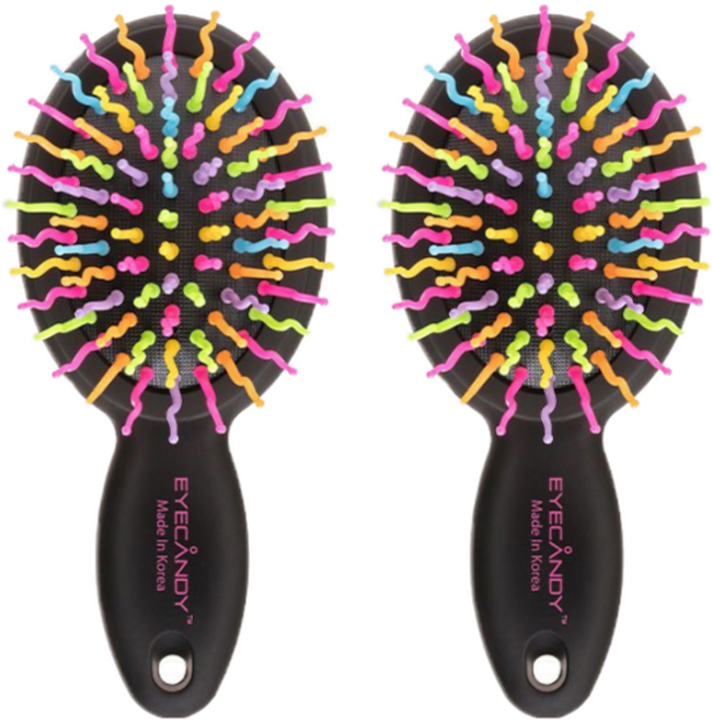 아이캔디 레인보우 볼륨 S 헤어브러쉬, S 블랙, 2개