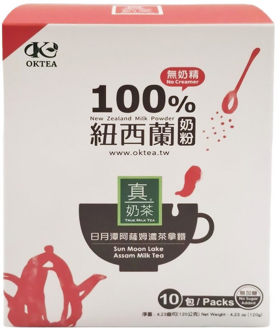歐可茶葉 日月潭阿薩姆濃茶拿鐵 無糖款, 12g, 10包, 1盒