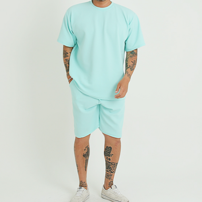 파이브라지 남성용 빅사이즈 오버핏 엠보 텍스쳐 트레이닝세트