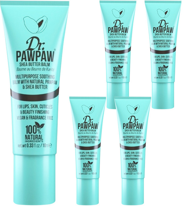 Dr.PAWPAW 台灣公司貨 乳木果修護霜護唇膏, 5個, 10ml, 透明色/果香