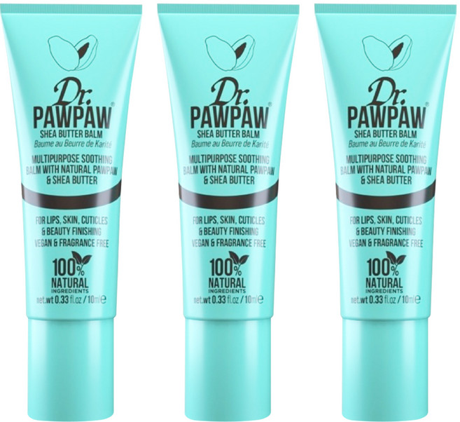 Dr.PAWPAW 台灣公司貨 乳木果修護霜護唇膏, 3個, 10ml, 透明色/果香