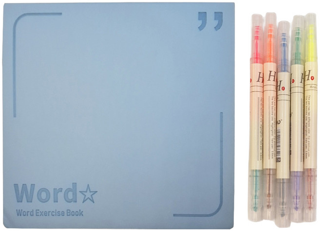 單字記憶本(送5隻螢光筆) 藍色, 1入