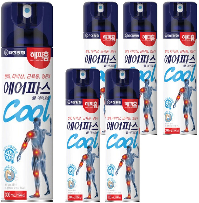 해피홈 에어파스 쿨 에어로솔 300ml, 1개입, 6개