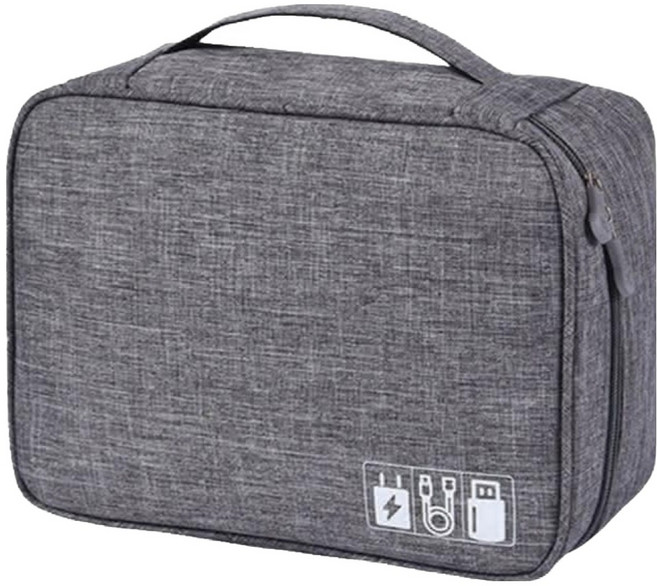 城市漫遊 3C配件收納包隨身手拿包, 灰色, 1個