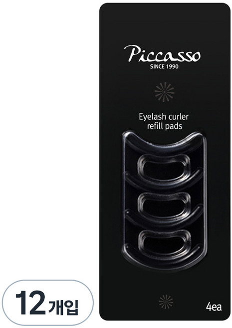 피카소 아이래쉬 컬러 리필 패드 4개입, 블랙, 3세트