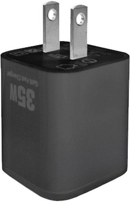 EZGO 35W USB + TypeC 雙孔快充頭 45g, 黑色, 1個