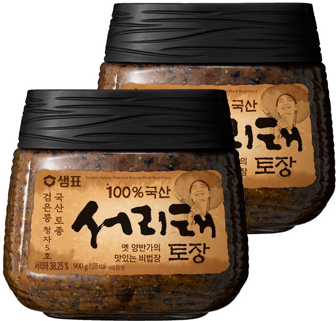 샘표 국산 서리태 토장, 2개, 900g