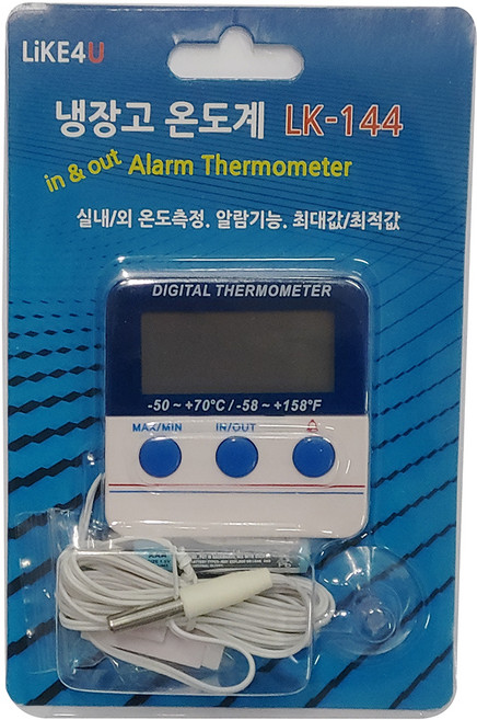 라이크포유 디지털 냉장 냉동고 온도계 LK144, 1개