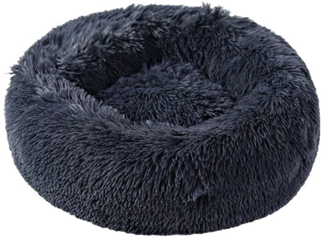 毛絨深度睡眠寵物睡窩, 1個, 深灰色