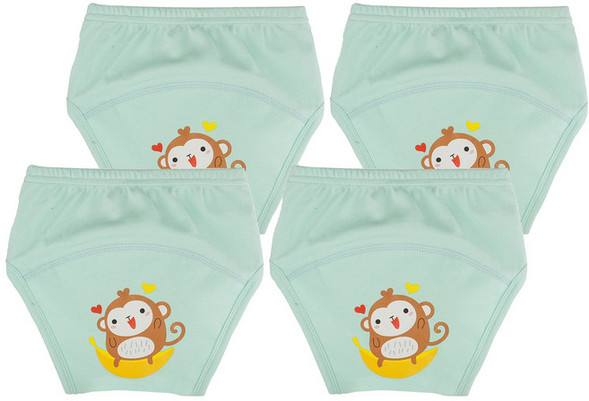 아가짱 유아용 프랜들리 배변훈련팬티, 하늘색(원숭이), 4개