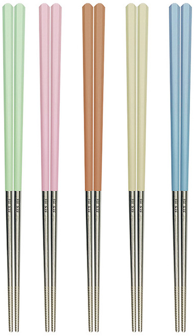 MiyAco 米雅可 輕&漾 316六角雙節筷5雙組 MY-H070023, 24.4cm 筷子 5雙, 繽紛色, 1組