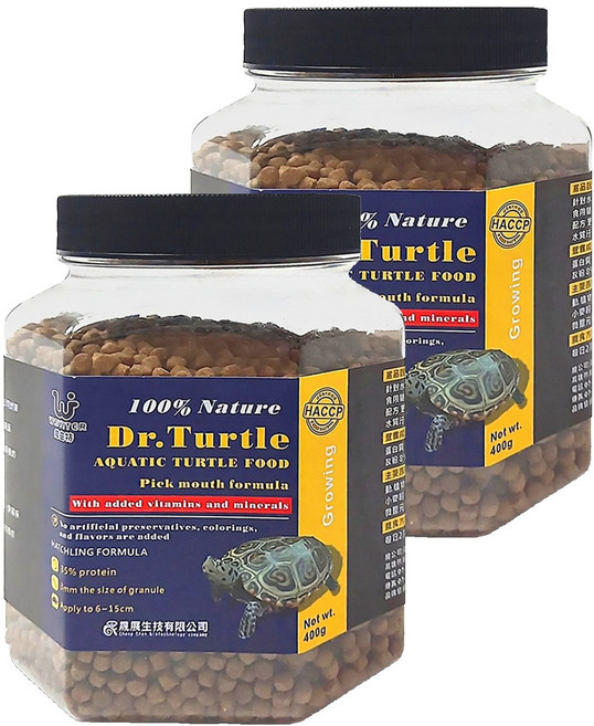 WEIYITER 維益特 水龜挑嘴成長浮水飼料, 2罐, 400g