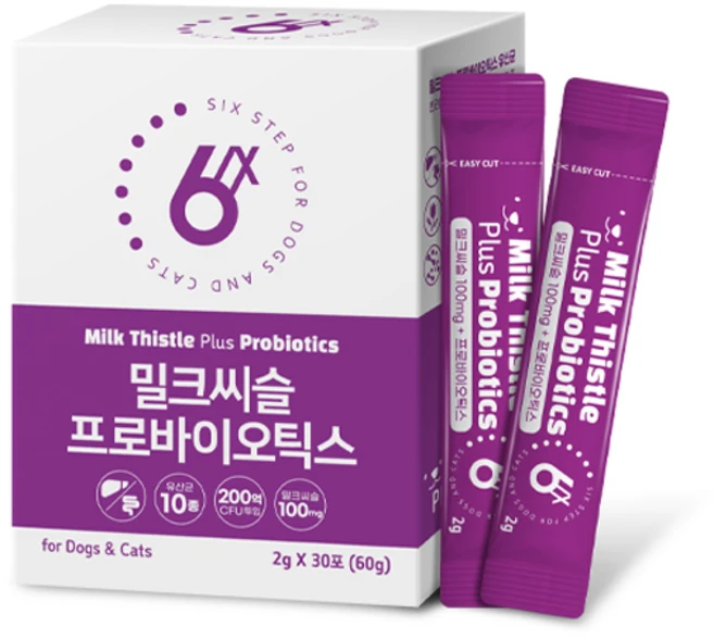 식스스텝 반려동물 영양제, 30회분, 간+장건강, 1개 - 쿠팡