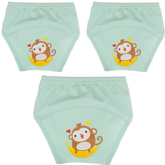 아가짱 유아용 프랜들리 배변훈련팬티, 하늘색(원숭이), 3개