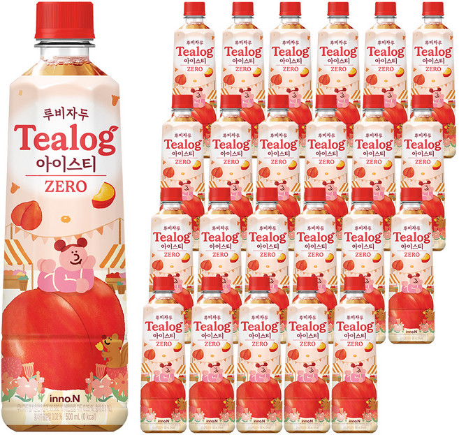 티로그 제로 루비자두 아이스티, 24개, 500ml