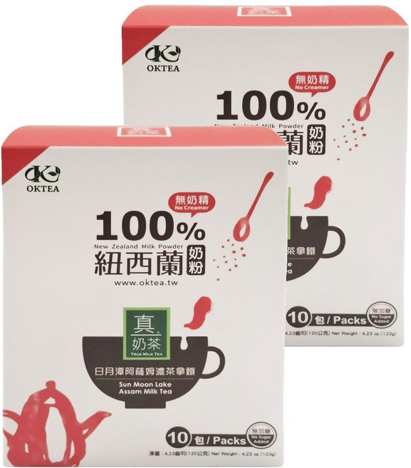 歐可茶葉 日月潭阿薩姆濃茶拿鐵 無糖款, 12g, 10包, 2盒