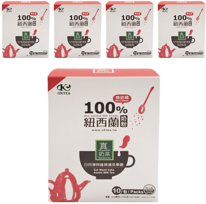 歐可茶葉 日月潭阿薩姆濃茶拿鐵 無糖款, 12g, 10包, 5盒