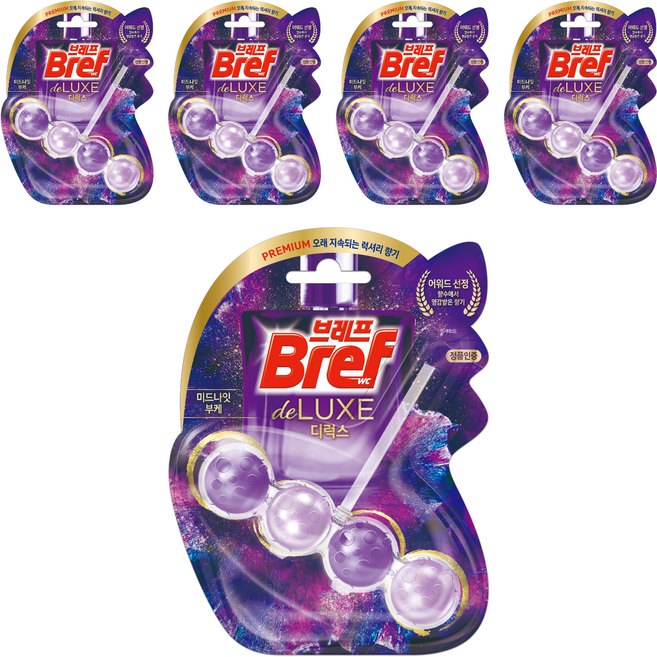 브레프 디럭스 변기 세정제 미드나잇 부케, 50g, 5개
