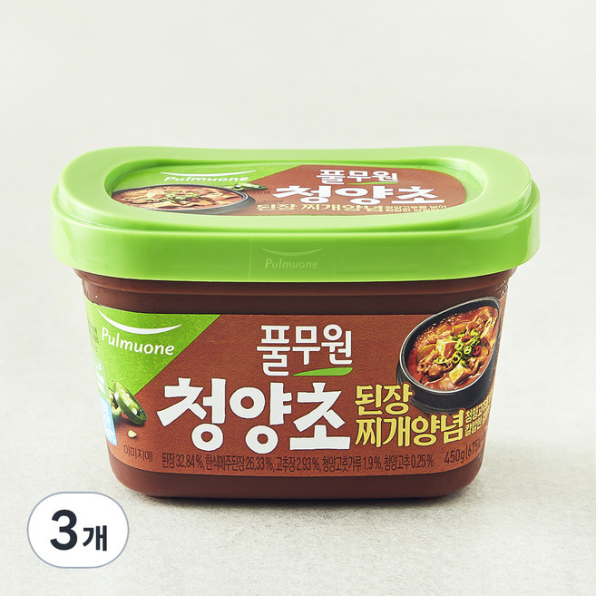 풀무원 청양초 된장찌개 양념, 450g, 3개