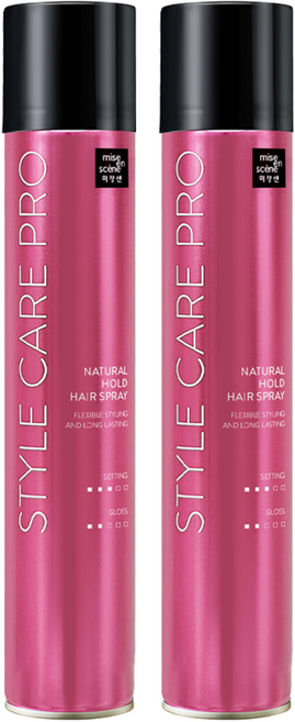 미쟝센 스타일케어 프로 헤어 스프레이 내추럴 홀드, 300ml, 2개
