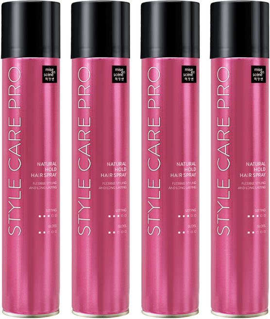 미쟝센 스타일케어 프로 내추럴 홀드 헤어 스프레이, 300ml, 4개