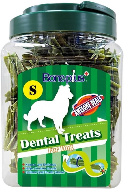 Boneplus 超效螺旋六星潔牙棒 S, 600g, 1桶, 天然草本