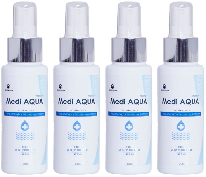 메디아쿠아 살균 소독제, 80ml, 4개