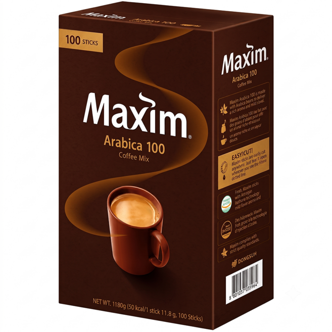 Maxim 麥心 阿拉比卡三合一咖啡, 11.8g, 100條, 1盒