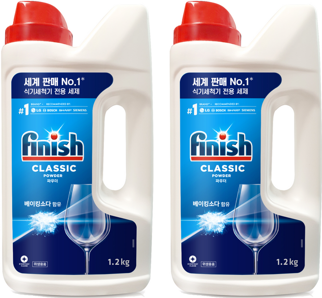 피니시 파우더 식기세척기용 세제, 1.2kg, 2개