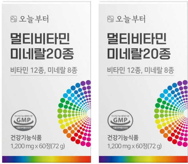 오늘부터 멀티비타민 미네랄 20종, 60정, 2개