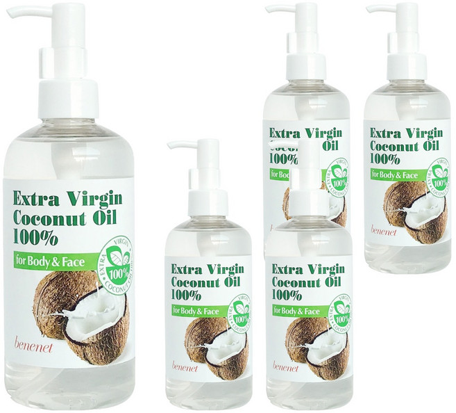 베니넷 엑스트라버진 코코넛오일 100%, 5개, 300ml