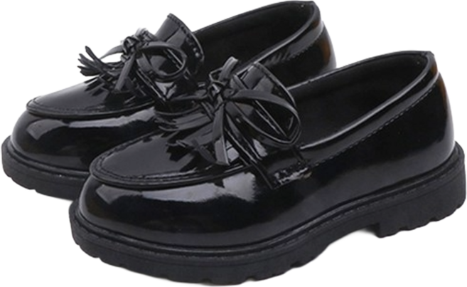 RuRu Chou 女童款 蝴蝶結流蘇樂福鞋/皮鞋